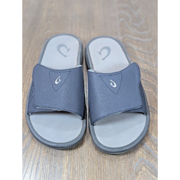 OluKai Nalu Slide Sandals Mens 8 Navy Gray Adjustable Strap Logo Lightweight main image 4